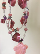 Load image into Gallery viewer, MERC100-G  Pink and Purple 2 Layer Necklace