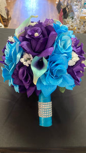 PASS100-D Large Purple & Turquoise Bouquet