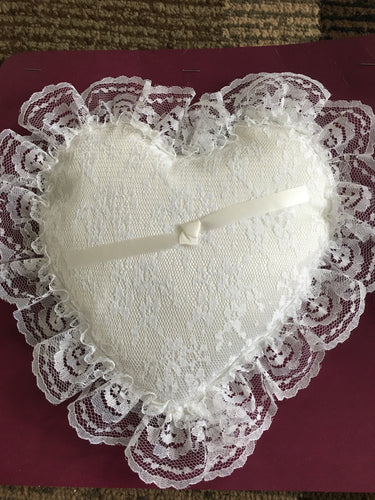 MYTR100-M.  Heart Shaped Ring Bearer’s Pillow, New