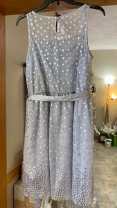 LYNC400-AY Gray Polka Dot Dress. Girls Size 18
