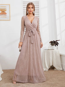ELLA100-P Dusty Pink Sequin Gown. Size 8/10