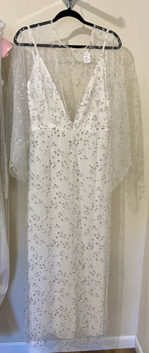 BUCK100-A White Sparkly Dress. Size L