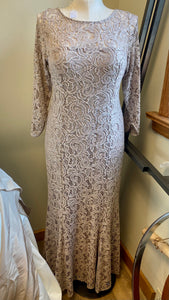 KLIN100-CD.  Taupe Sparkle Gown, Size 16