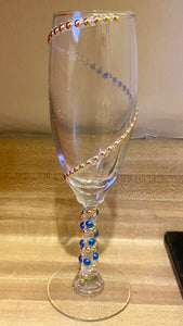 KENS100-AE Blue & Gold Champagne Glasses