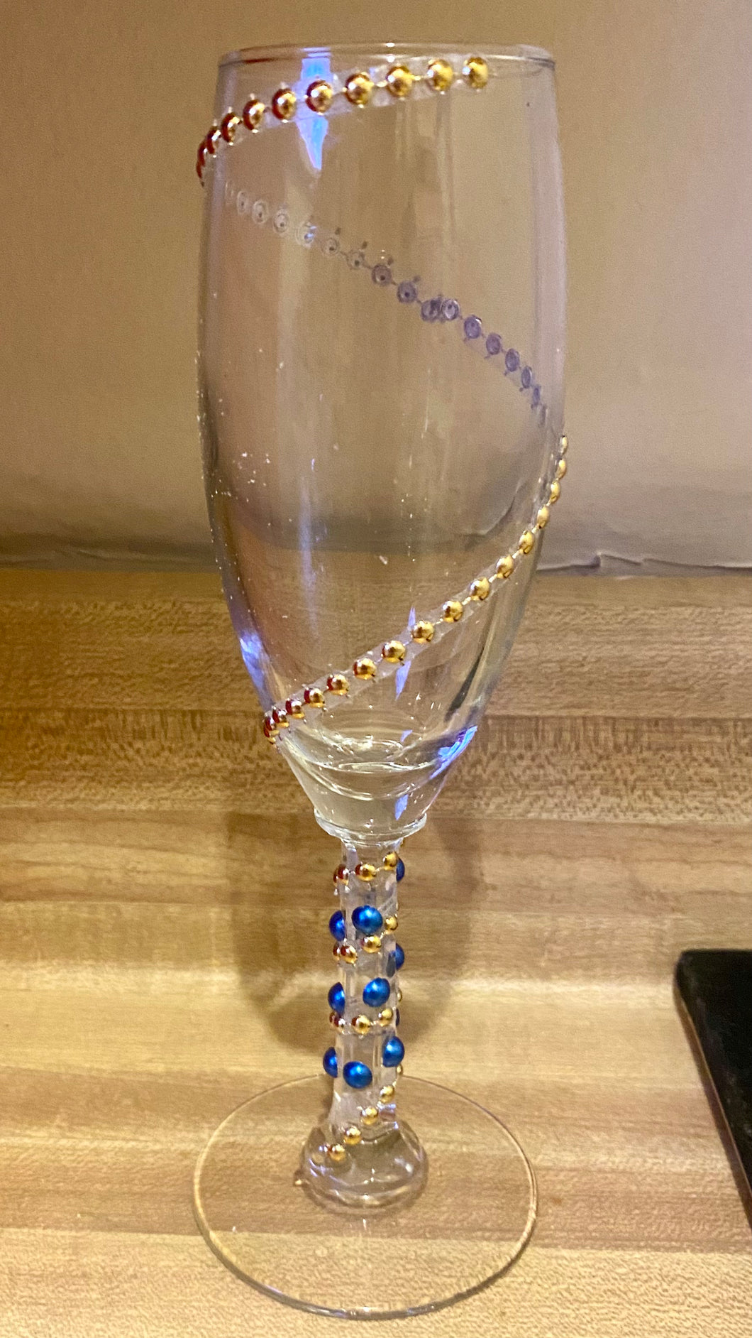KENS100-AE Blue & Gold Champagne Glasses