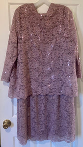 SMIT700-A Short Sparkly Blush Gown. Size 22W