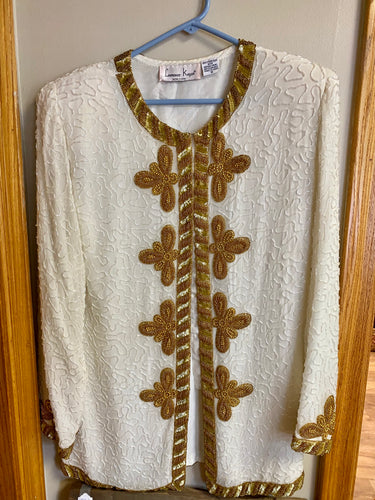MINN100-B 2 Piece Ivory Suit. Size M
