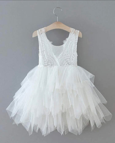 MILL200-H White Flower Girl Dress. 4T/6