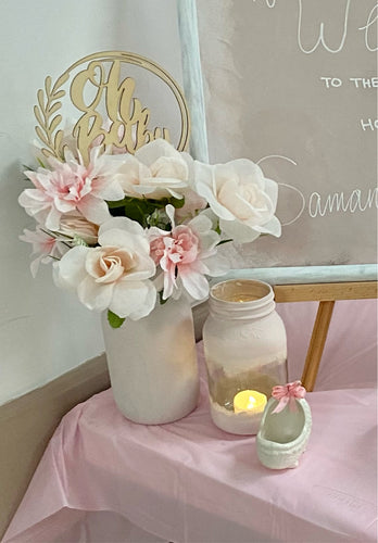 ELLA100-F Blush Pink Painted Jar