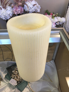 BROW100-CX  3" x 6" Ivory Pillar Candle, Used