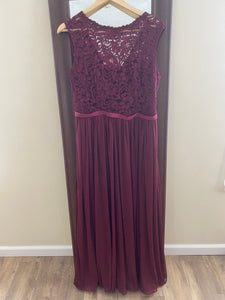 BISH100-D “Wine” Long Gown. Size 14