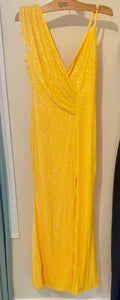 K&K-L Yellow Sequins Gown. Size XS
