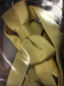 KLIN100-CI. Baby Boy Yellow Bow Tie and Suspenders
