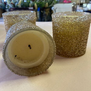 BROW400-P Glittery Gold Candle Holders