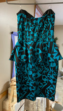 Load image into Gallery viewer, ELLA100-AX Strapless Teal/Black Dress. Size M