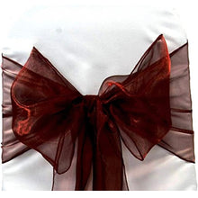 Load image into Gallery viewer, BROW400-A Burgundy Organza Chair Sashes