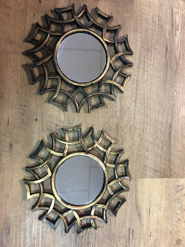 BISH100-G. Set of 2 Mirrors Black/Gold