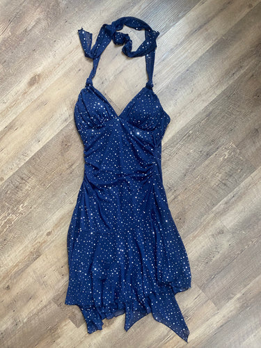 NIEV100-J Navy Blue Sparkly Dress