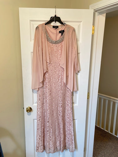 SMIT600-R Blush Sparkly Long Dress. Size 12P