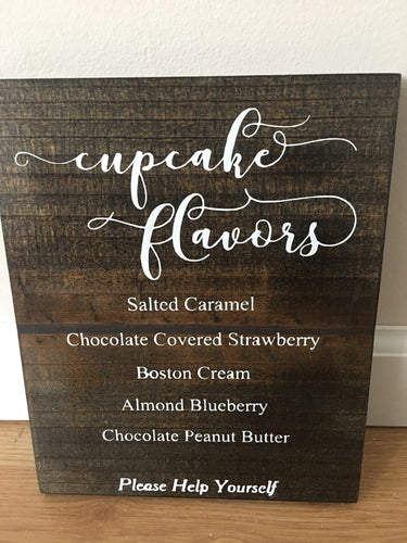 COLL100-H Cupcake Flavors Sign