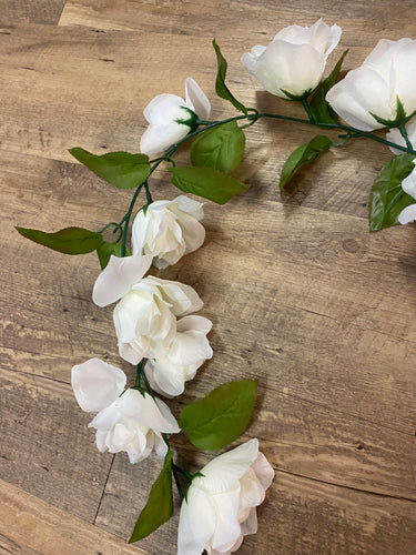 SMIT600-Q White Rose Greenery Garland
