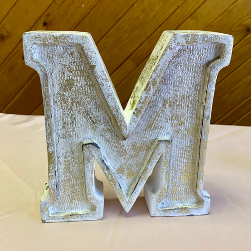 K&K-H White & Gold Letter “M”