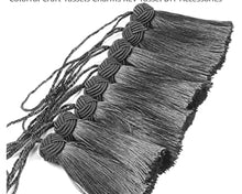 Load image into Gallery viewer, MASS100-E Charcoal Tassels, Set of 8