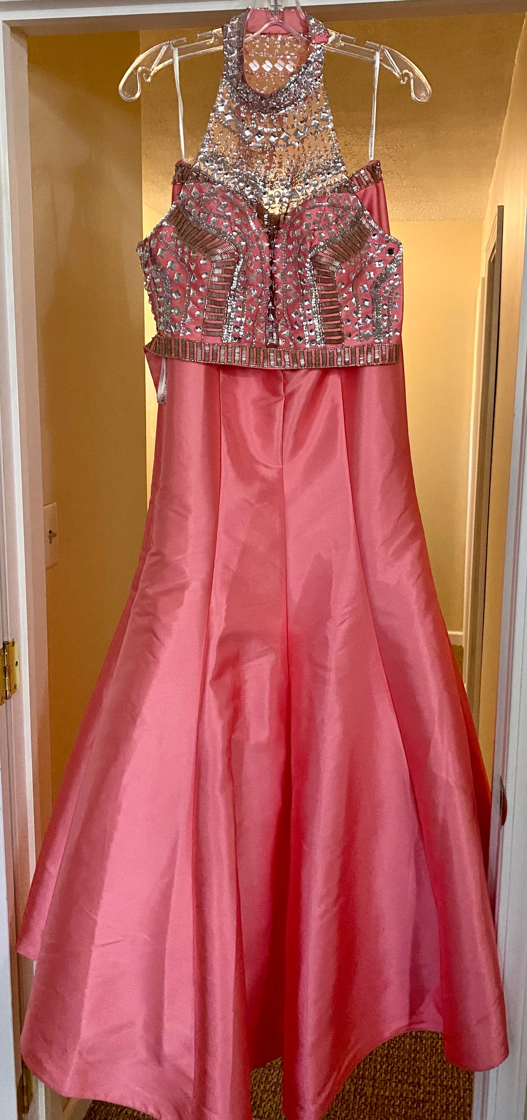 GOWN100-O 2 Piece Coral Gown