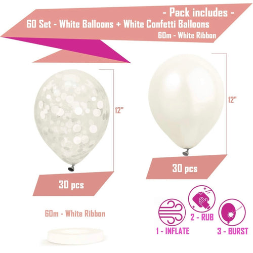 MEYE100-T White Confetti Balloons