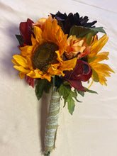 Load image into Gallery viewer, BLOS100-L Fall Sunflower/Burgundy Bouquet