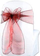 Load image into Gallery viewer, BROW400-A Burgundy Organza Chair Sashes