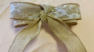 HANN200-J Burlap & Lace Bows
