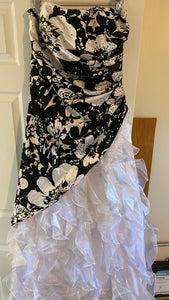 SHAR200-Y Black White Ball Gown. Size 11/12