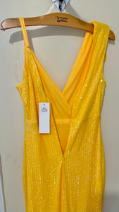 K&K-L Yellow Sequins Gown. Size XS