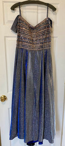 MILO100-B Navy/Gold Sparkly Gown. Size 14/16