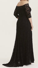Load image into Gallery viewer, VAUG200-A Black Lace Off the Shoulder Gown. Size 26