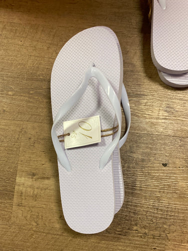 TRAN100-E White Flip Flops. Size 10