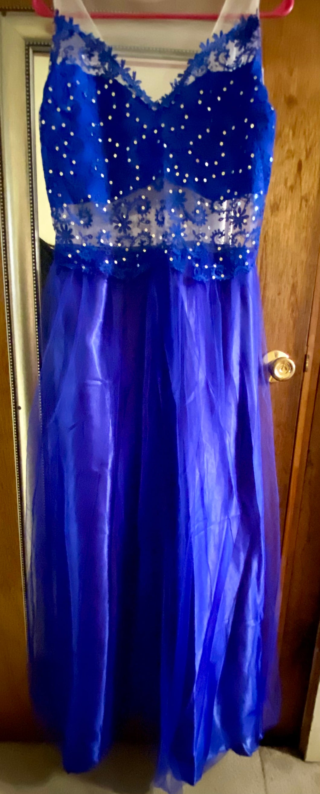 ELLA100-AE Royal Blue Long Gown. Size XL