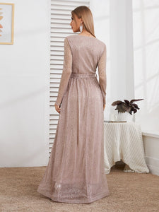 ELLA100-P Dusty Pink Sequin Gown. Size 8/10