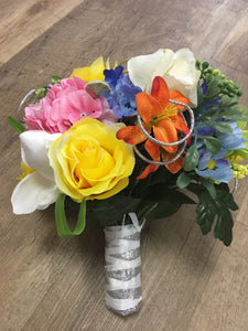 KLIN100-N  Silver Rainbow Bouquet