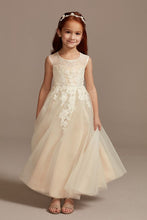Load image into Gallery viewer, GARD100-B Champagne Flower Girl Dress. Size 7