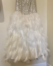 Load image into Gallery viewer, KRUG300-A Jovani White Feathered Gown, Size 6