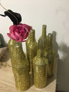 YOUN100-F  Glitter Glass Bottles